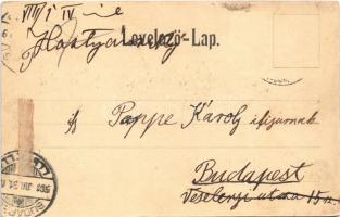 1901 Keszthely, Hullám és Balaton szálloda a parton. Sujánszky József kiadása (ragasztónyom / glue m...