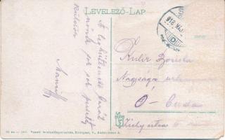 1918 Siófok, Kikötő a Sión, csónakok, gőzhajó. Vasúti levelezőlapárusítás 30. sz. 1917. (EM)