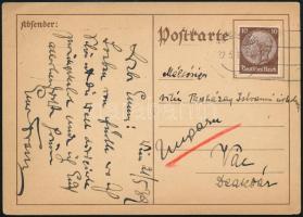 1939 Lehár Ferenc (1870-1948) zeneszerző német nyelvű, autográf levelezőlapja vitéz Papházay Istvánnénak. . / 1939 Autograph postcard of Franz Lehar (1870-1948) , sent from Vienna