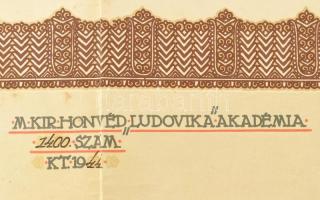 1944 Bp., M. Kir. Honvéd Ludovika Akadémia parancsnoksága által kiállított kerékpáros csapattiszti o...