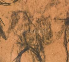 Szalay Ferenc (1931-2013): Csikó. Szén, papír, jelzett. Üvegezett fa keretben, 32×20 cm