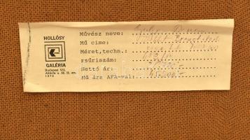 Gulyás Dénes (1927-2003): Tisztelet Brueghelnek, 1984. Olaj, kollázs, farost, jelzett. Hátoldalán Ho...