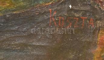 Koszta jelzéssel: Csendélet. Olaj, vászon. 93x75 cm, Sérült. Sérült keretben