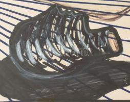 El Kazovszkij (1948-2008): Tájkép 2.... Zománcfesték, tempera, papír, jelzett. Párdarabja reprodukál...