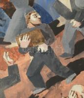 Forgács István (1915-): Jelenet, 1940-es évek. Tempera, ceruza, papír, jelezve jobbra lent. Üvegezet...