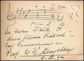 cca 1940 Zenei autogram gyűjtemény. Nagyon érdekes, sok magyar és külföldi zeneszerző, sok rajzolt k...