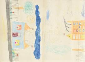 "Tízezer forintért tejcsoki" Pajtás tejcsoki, retró plakát, hajtott, hátoldalán gyerekrajz...