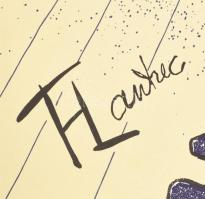 Toulouse-Lautrec kiállítás, Szépművészeti Múzeum, hajtásnyomokkal, szakadással, 83×57 cm