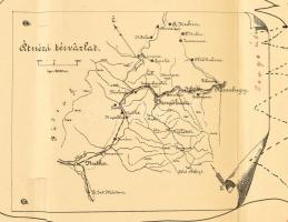 1901 Fenyőháza/Lubochna nyaralótelep térkép vázlata, rajta a Vág (Váh/Waag) folyóval és Lubochna pat...