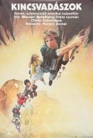 1985 Kincsvadászok amerikai kalandfilm plakátja, kis gyűrődésekkel, 56×82 cm