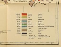 cca 1920 Magyarország néprajzi térképe a népsűrűség alapján, Szerk.: Gróf Teleki Pál, ún. "Vörö...