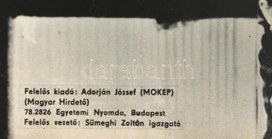 1978 Cséplő Gyuri, színes magyar film (rendező: ifj. Schiffer Pál), MOKÉP-MAHIR plakát, Bp., Egyetem...