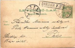 1903 Daruvar, tér / square. Zakonom zasliceno br. 5755. Palvorine Zabranjene. F. Cimic (apró szakadá...