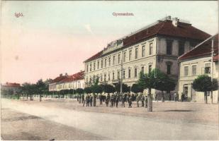 1913 Igló, Zipser Neudorf, Spisská Nová Ves; Gimnázium, Dörner Gyula üzlete. Barna Árpád kiadása / grammar school, shop (EK)