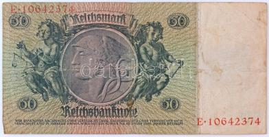 Német Demokratikus Köztársaság 1948. 50M kék bélyeg korábbi 1933-es bankjegyen T:III / GDR 1948. 50 ...