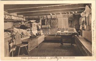 1913 Nagyszeben, Hermannstadt, Sibiu; Odaie taraneasca romana / Romänische Bauernstube / Román parasztszoba belső, folklór. Emil Fischer v. Jos. Drotleff (EK)