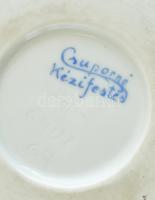 Herendi oroszlántalpas kaspó, exkluzív kézi festéssel. Jelzett: Herend Csuporné és ritka formaszámma...