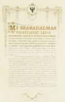 1886 Rimaszombat, Molnár József ügyvéd és fia városi polgárrá választásának díszes oklevele, Rimaszo...