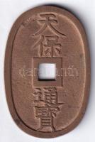 Japán 1835-1870. 100M (Tempo Tsuho) Br Ten-Ho / Tsu-Ho T:2  Japan 1835-1870. 100 Mon (Tempo Tsuho) Bronze Ten-Ho / Tsu-Ho C:XF