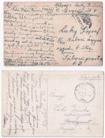 9 db RÉGI képeslap: városképes és motívum lapok tábori posta bélyegzéssel / 9 pre-1945 postcards: to...