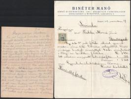 cca 1890-1948 a részben Bugyi községből származó Tüchler család irat és levél hagyatéka, össz. 37 db...