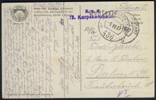 1917 Képeslap "FELDPOSTAMT 436b"