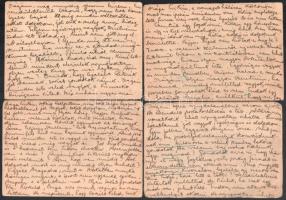 1944 Benkő Pál 7 db munkaszolgálatból küldött tábori posta levelezőlapja és 1 db levele