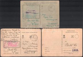 1944 Benkő Pál 7 db munkaszolgálatból küldött tábori posta levelezőlapja és 1 db levele