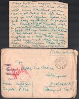 1944 Benkő Pál 7 db munkaszolgálatból küldött tábori posta levelezőlapja és 1 db levele