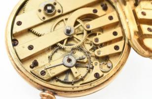 Vacheron 18K arany, dupla fedeles, kulcsos zsebóra. Gazdagon díszített, hajóskapitányi tokkal. Jelze...