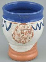 Kerámia pohár Siófok címerével. Jelzett. Hibátlan. m:10cm, d:8cm