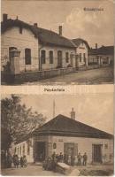 Pándorfalu, Parndorf; községháza, Limbeck István üzlete. Vasúti Levelezőlapárusítás 8292. / Rathaus, Geschäft / town hall, shop (Rb)