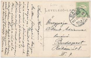 1912 Paks, Állami polgári iskola. "E levelezőlap ára a paksi állami polgári fiúiskola "Zás...