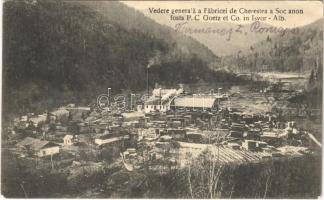 1912 Darmanesti, Dormánfalva (Moldova); Vedere generala a Fabricei de Cherestea a Soc anon fosta  P.C. Goetz et Co. in Isvor-Alb (Izvorul Alb) / sawmill, timber factory