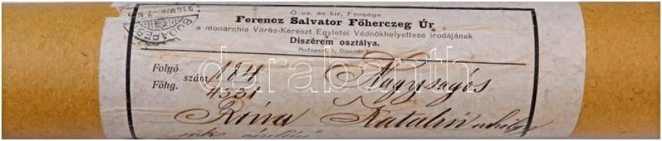 Osztrák-Magyar Monarchia 1916. "A Vörös Kereszt Ezüst Díszérme hadidíszítménnyel" kitüntet...