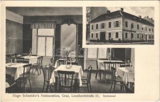 Graz, Hugo Schneiders Restauration, Speisesaal. Leonhardtstrasse 51. / restaurant interior