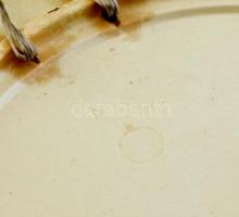 Német fali dísztányér pár, fajansz, öblében relief, színesen festett jelenet, tündérek a nádasban. K...