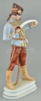 Herendi Hadik huszár, tervező: Kisfaludy Strobl Alajos. Színesen festett porcelán. kopott. Jelzett. ...
