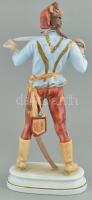 Herendi Hadik huszár, tervező: Kisfaludy Strobl Alajos. Színesen festett porcelán. kopott. Jelzett. ...