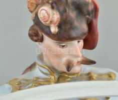 Herendi Hadik huszár, tervező: Kisfaludy Strobl Alajos. Színesen festett porcelán. kopott. Jelzett. ...