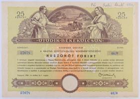 1949-1955. Rendkívül tartalmas 39 darabos Terv- és Békekölcsön kötvény tétel albumba rendezve, közte...