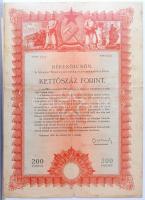 1949-1955. Rendkívül tartalmas 39 darabos Terv- és Békekölcsön kötvény tétel albumba rendezve, közte...