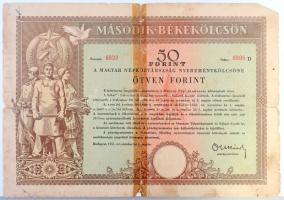 1949-1955. Rendkívül tartalmas 39 darabos Terv- és Békekölcsön kötvény tétel albumba rendezve, közte...