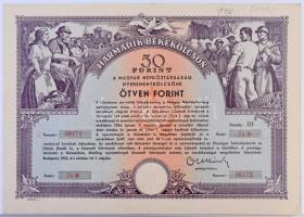 1949-1955. Rendkívül tartalmas 39 darabos Terv- és Békekölcsön kötvény tétel albumba rendezve, közte...