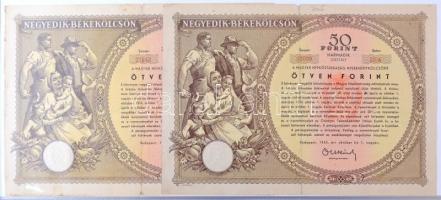 1949-1955. Rendkívül tartalmas 39 darabos Terv- és Békekölcsön kötvény tétel albumba rendezve, közte...