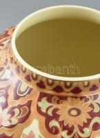 Zsolnay virág mintás fedeles váza. Kézzel festett, jelzett, hibátlan. m: 36 cm