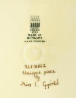 Zsolnay virág mintás fedeles váza. Kézzel festett, jelzett, hibátlan. m: 36 cm