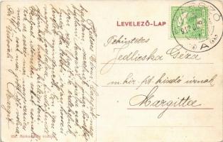 1912 Balatonszárszó, Szárszó-Balatonfürdő; harangtorony, tér, templom. Márkus Béla kiadása