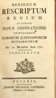 Ordo Judiciarius pro omnibus tribunalibus et foris judiciariis Regni Hungariae praescriptus.
Pozson...