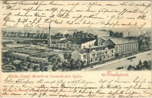 1906 Budapest XIV. Walla József mozaik- és cementáru gyár. Gizella út 36-38. Taenzer & Jaenichen kiadása